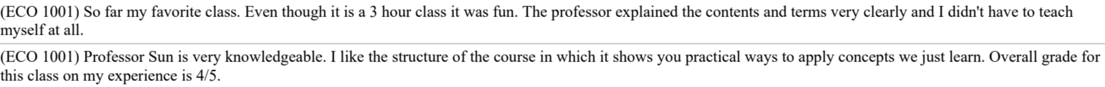 Additional selected comments from Spring 2025 students